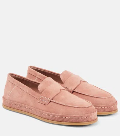 Hogan H683 Suede Loafers In Pink