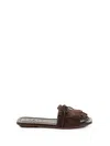 Hogan Fringe Detail Suede Sandals With Square Toe