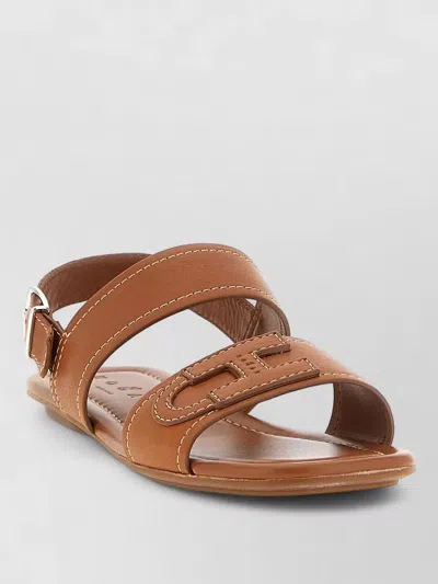 Hogan H685 Flat Sole Open Toe Sandals In Multi