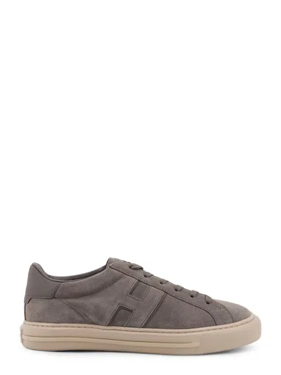 Hogan H691 Allacciato H Suede Low-top Sneakers In Gray