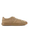 Hogan Suede Round Toe Rubber Sole Sneakers In Brown
