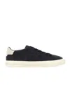 Hogan Suede Sneakers Contrasting Heel Tab Rubber Sole In Blue