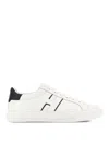 Hogan White Leather Sneakers With Logo Design And Rubber Sole In Nude