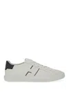Hogan White Leather Sneakers With Logo Design And Rubber Sole In White