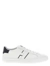 Hogan White Leather Sneakers With Logo Design And Rubber Sole