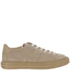 Hogan Low-top Suede Sneakers With Textured Sole In Neutral