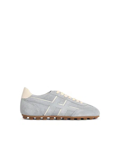 Hogan Olympia Suede Sneakers Signature Rubber Sole In Gray