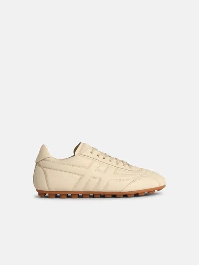 Hogan 'h693' Yogurt-colored Smooth Leather Sneakers