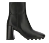 Hogan H695 Leather Ankle Boots In Black