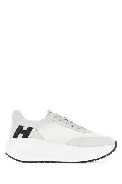 Hogan Two-tone Leather And Suede Maxi I Active Sneakers In White