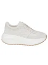 Hogan Chunky Style Leather Low Top Sneakers In White