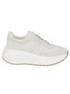 Hogan Chunky Style Leather Low Top Sneakers In White
