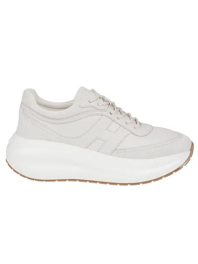 HOGAN H696 LACE-UP SNEAKERS WITH NAPPA LEATHER AND SUEDE INSERTS