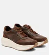 Hogan H696 Suede Sneakers In Brown