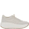 Hogan 'rebel' Calf Leather Sneakers In Ivory In White