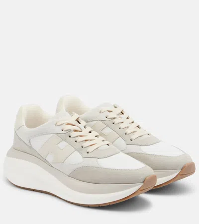 Hogan Sculptural Suede And Leather Maxi I Active Sneakers In Multi
