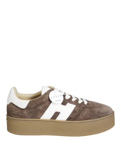 Hogan H698 Allacciato H Brown Suede Low-top Sneakers