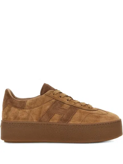 Hogan H698 Plaform Sneakers In Brown
