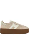 Hogan H698 Plaform Sneakers In Gold
