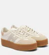 Hogan H698 Suede-trimmed Leather Sneakers In White