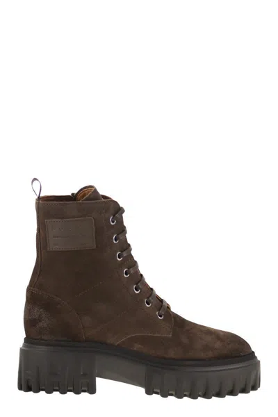 HOGAN HOGAN H700 - SUEDE COMBAT BOOTS