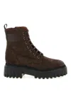 Hogan H700 Lace-up Chunky-sole Boots In Brown
