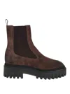Hogan Chunky Platform Ankle Boots With Elastic Panels In Brown