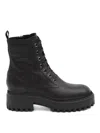 Hogan H700 Chunky Biker Boots In Leather In Animal Print
