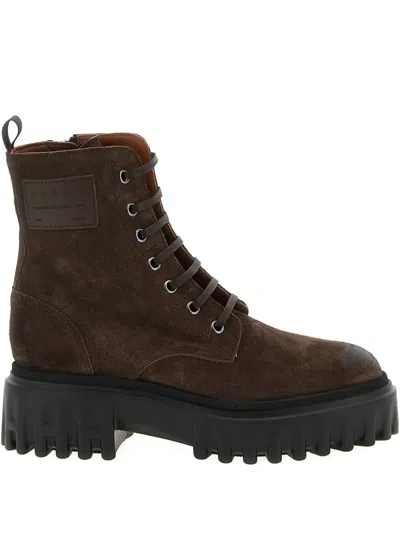 Hogan H700 Lace-up Chunky-sole Boots In Brown