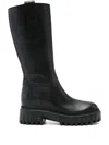 Hogan H700 Leather Boots In Black