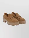 Hogan H700 Loafers Round Toe Chunky Sole In Brown