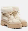 Hogan H700 Shearling-trimmed Suede Ankle Boots In Multi