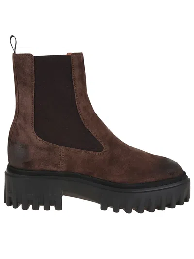Hogan H700 Suede Chelsea Boots In Brown