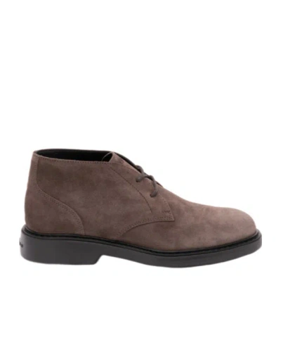 Hogan Lace-up Ankle Boots In Brown