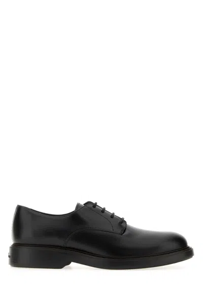 Hogan Leather H704 Lace Up Derby Shoes In Black