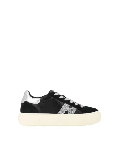 Hogan H705 Low-top Suede Sneakers In Black