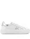 Hogan Rebel Leather Platform Sneakers In White