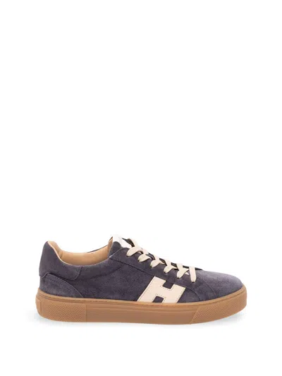 Hogan Blue Suede Leather Skater Sneakers