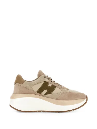 Hogan H714 Leather Sneakers In Animal Print