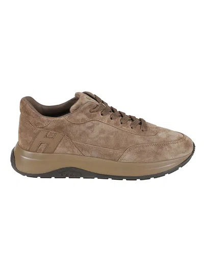 Hogan H719 Low-profile Calf Leather Sneakers In Brown