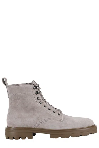 Hogan H873 Combat Ankle Boot In Grey