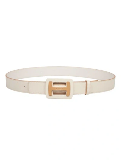 HOGAN HOGAN HAMMERED EFFECT LEATHER BELT
