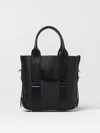 Hogan Small Leather Tote Bag Script In Black