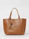 Hogan Hanging Accent Script Tote Bag In Brown