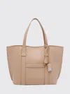 Hogan Small Script Leather Shoulder Bag In Neutral