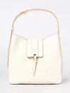 Hogan Shoulder Bag Textured Finish Adjustable Strap In White