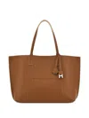 Hogan Hanging Accent Script Tote Bag In Brown