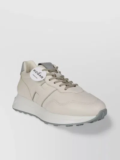 Hogan Heel Tab Round Toe Sneakers In White