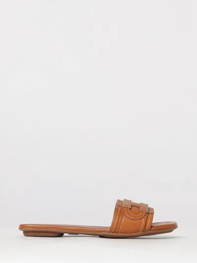 Hogan Heeled Sandal Woman Color Leather In White