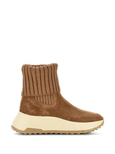 Hogan Hi-fi Chelsea Boots In Burgundy